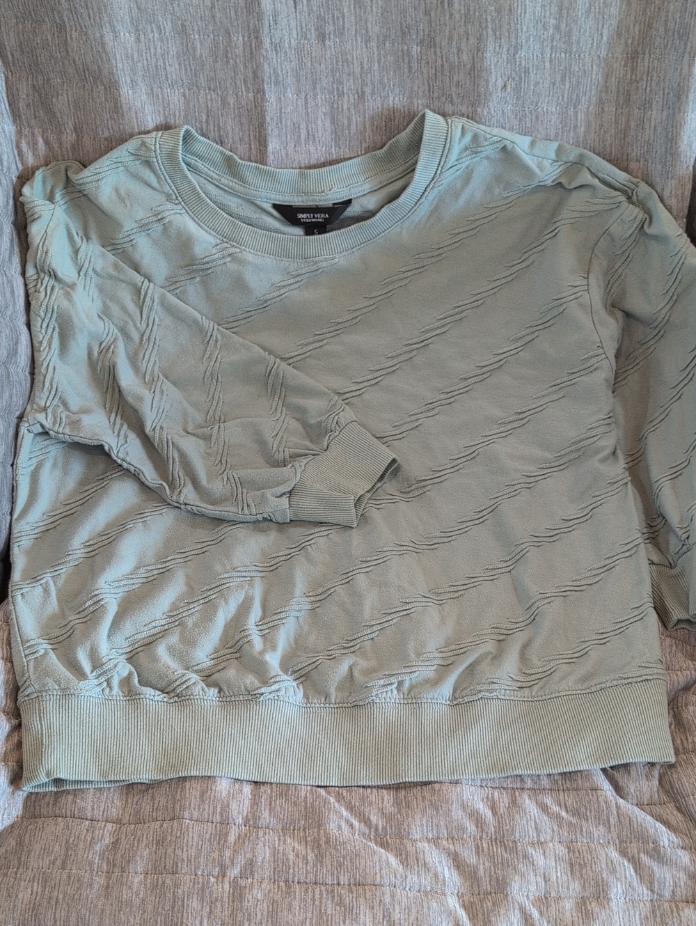 Simply Vera Vera Wang Light Sage Knit Crewneck Sweater